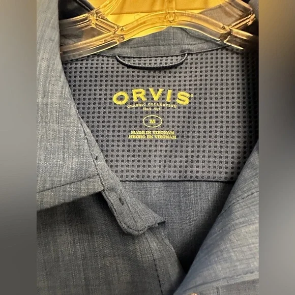 Orvis Men's Button Up Shirt Blue Short Sleeve Pockets Classic Collection… - Picture 2 of 4